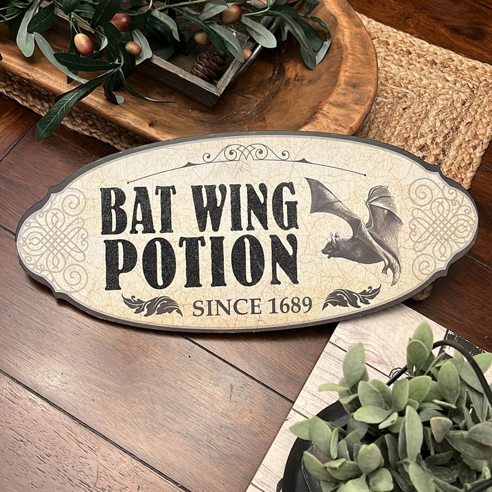 Halloween bat sign bat wing potion
